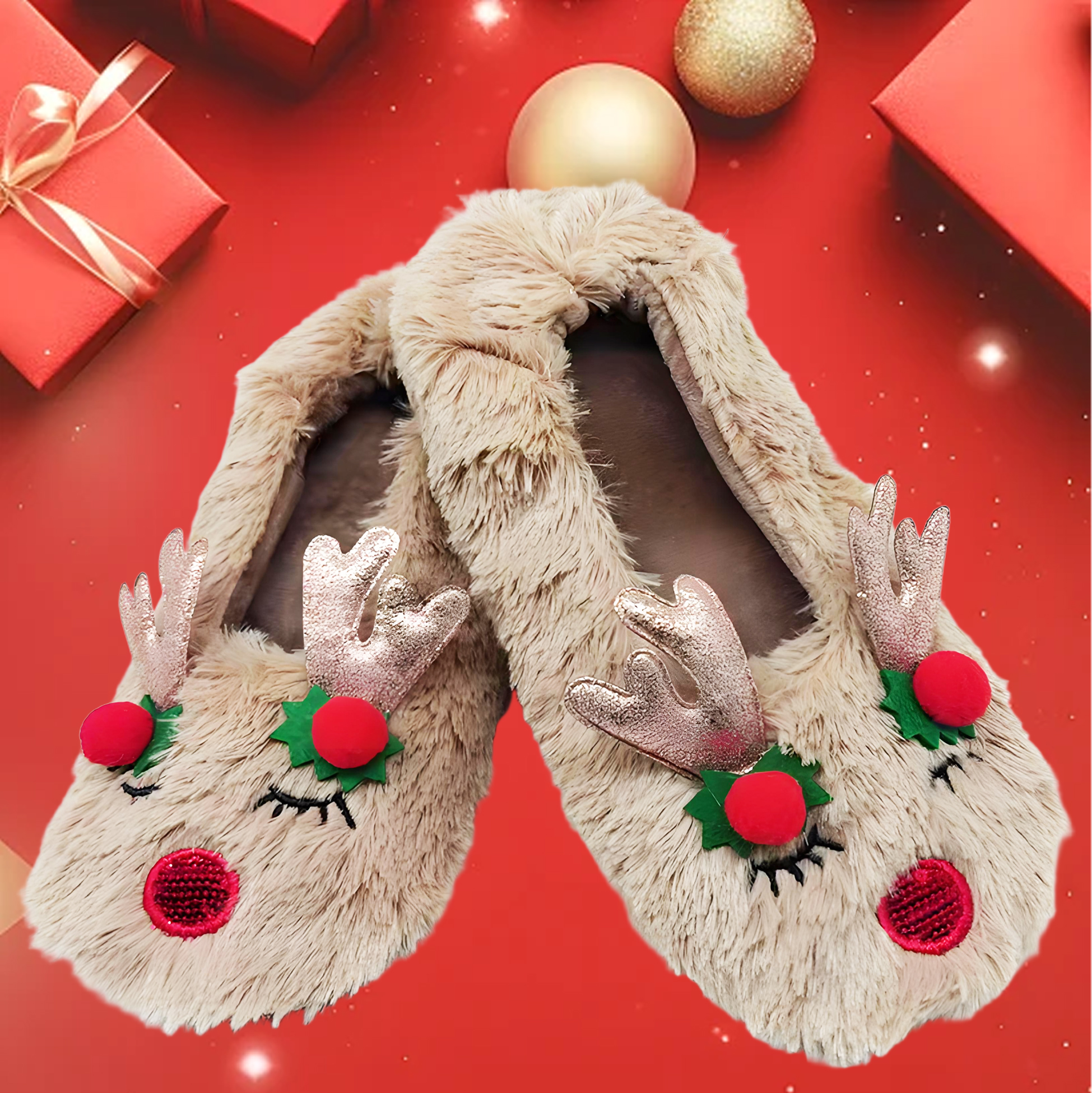 Christmas Reindeer Slippers