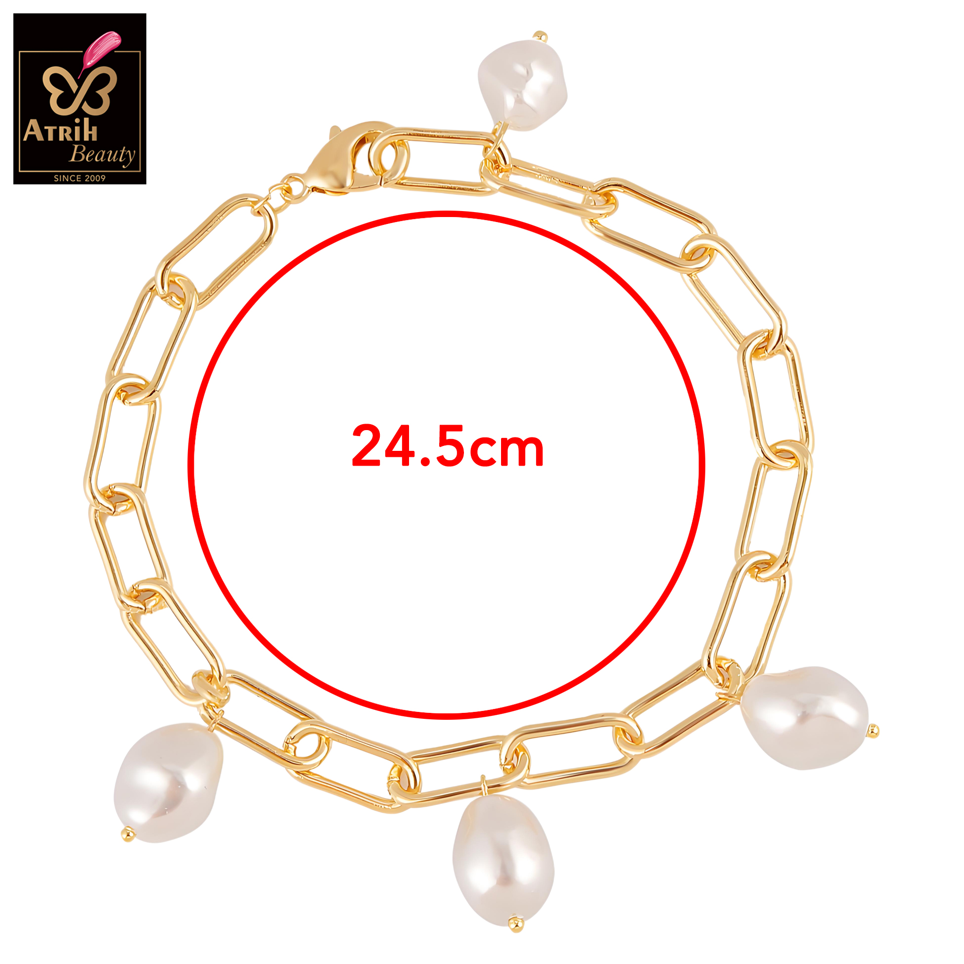 Gold Tone Paperclip Chain Bracelet