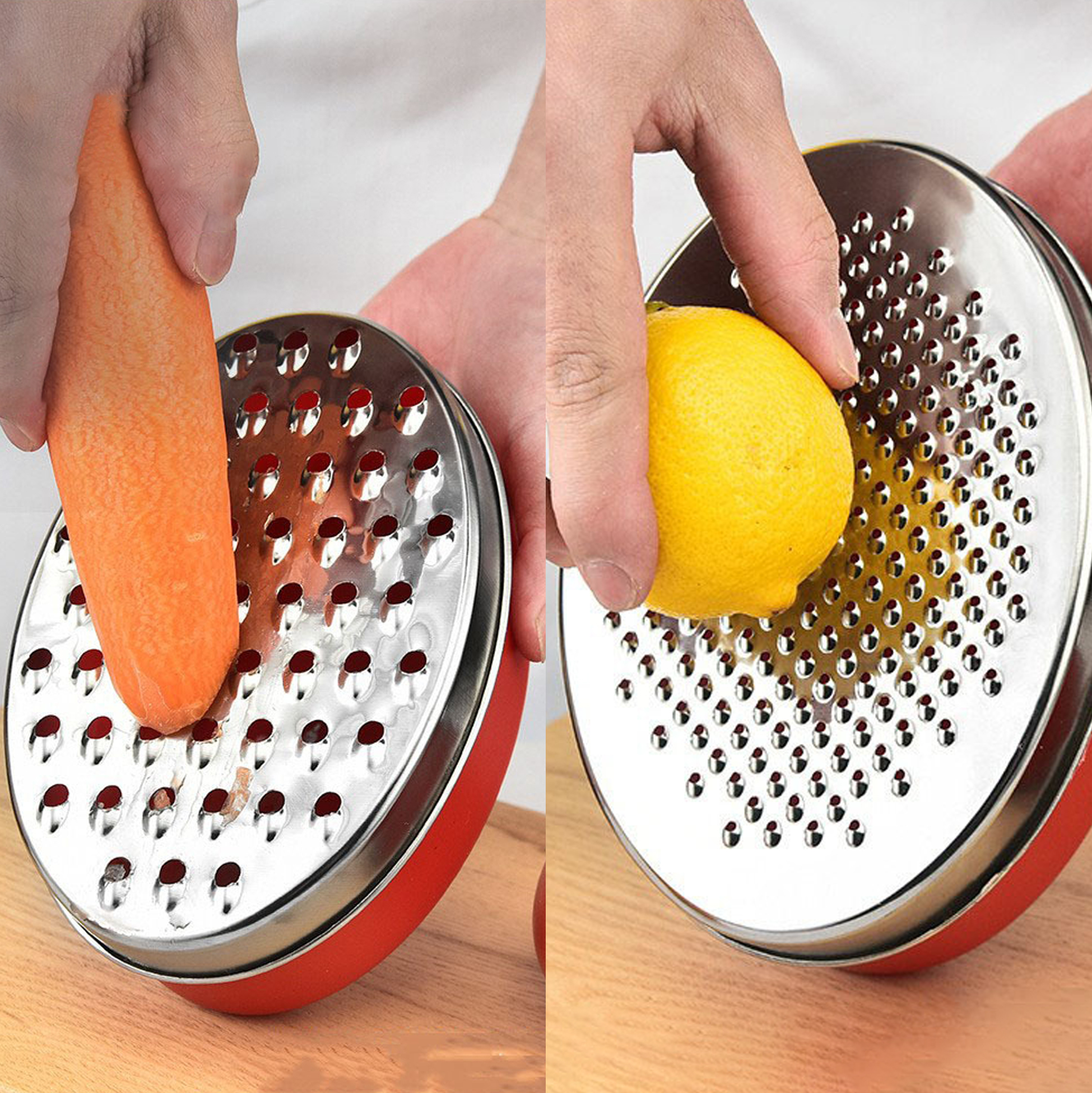 Stainless Steel Oval Vegetable Grater with Container