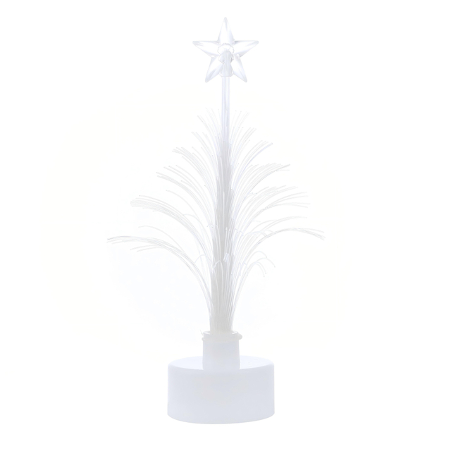 Mini LED Lit Fiber Optic Christmas Trees with Star Toppers