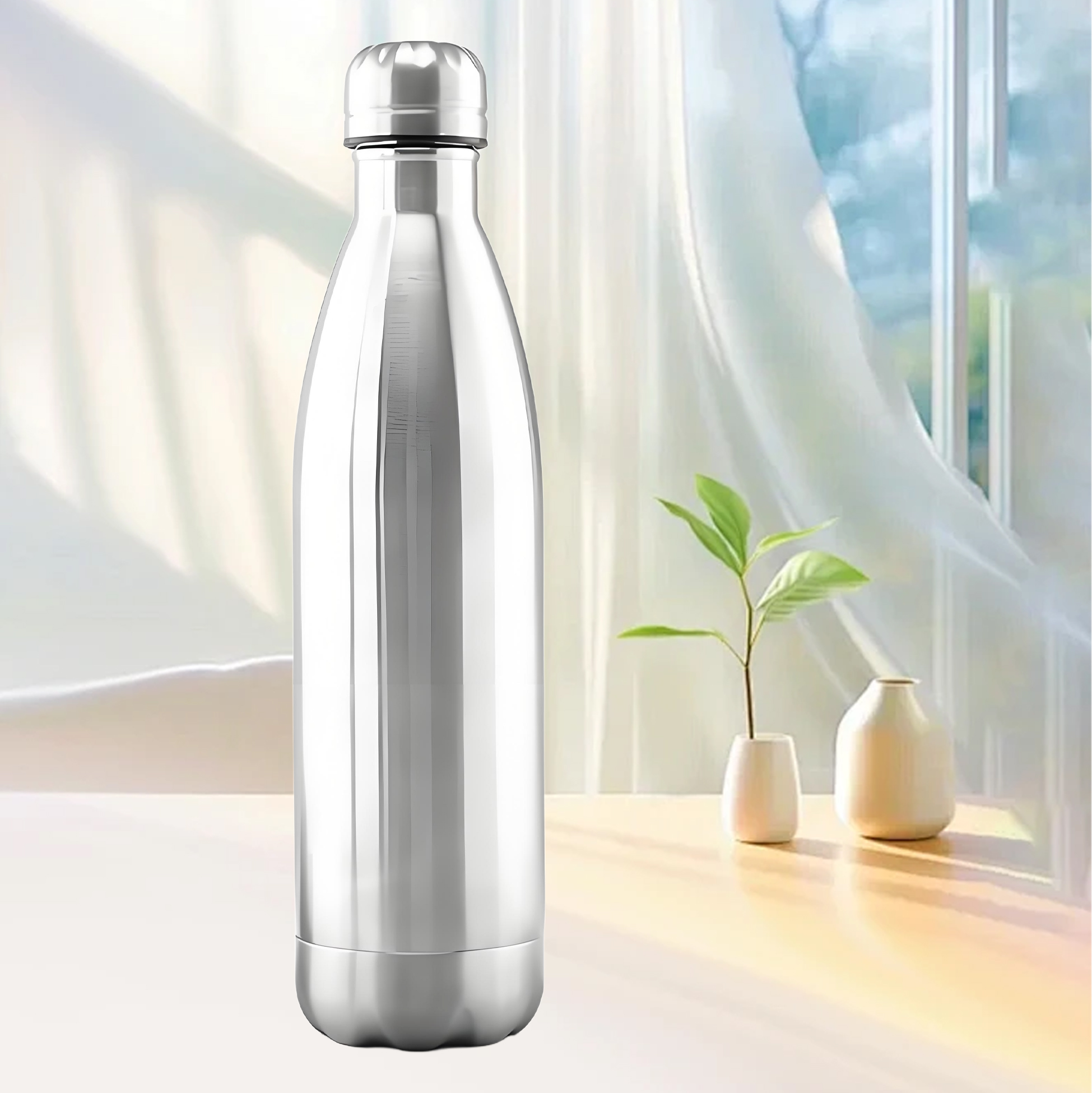 Stainless Steel Dual - Compartment Water Bottle