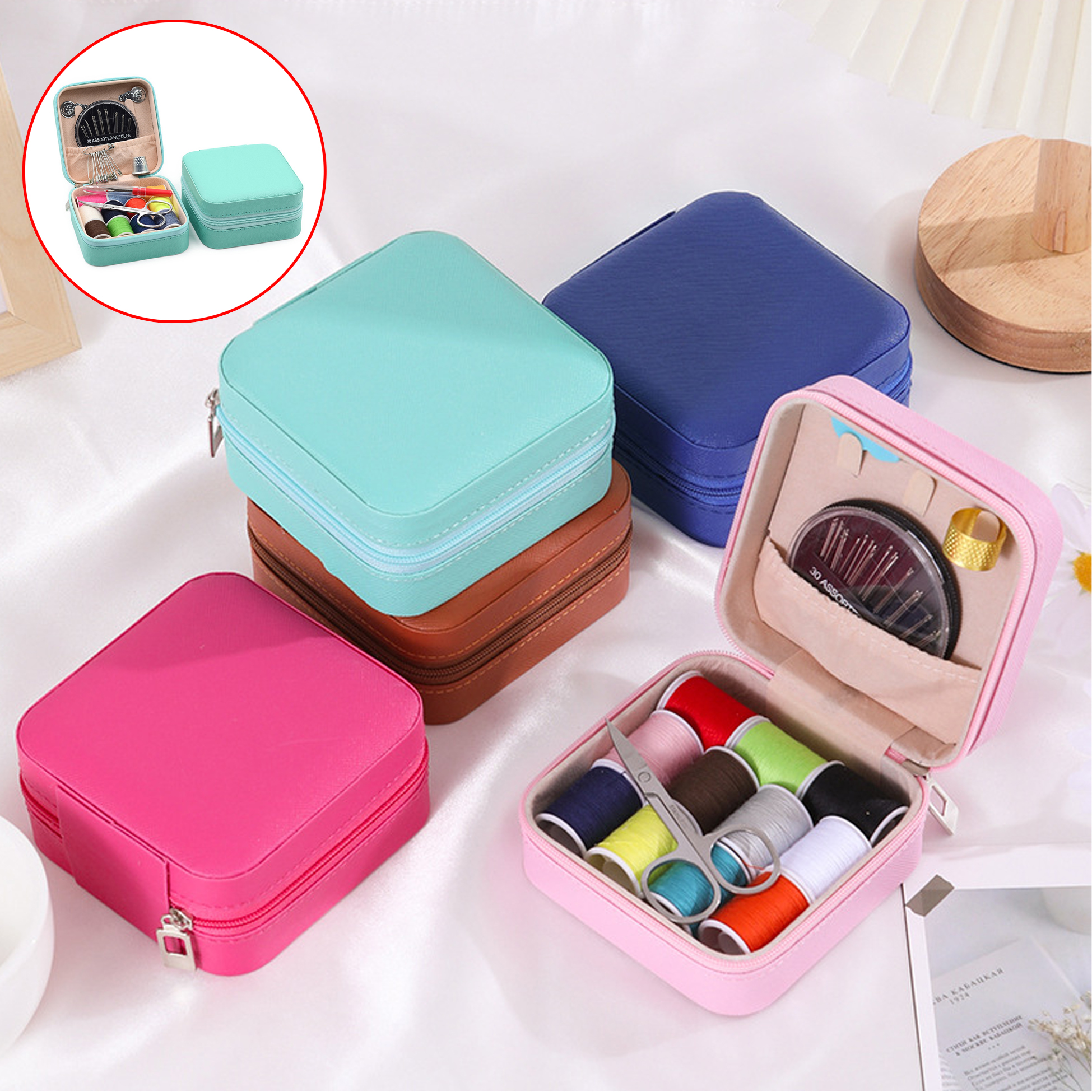 Portable Sewing Kit with Zipper Case