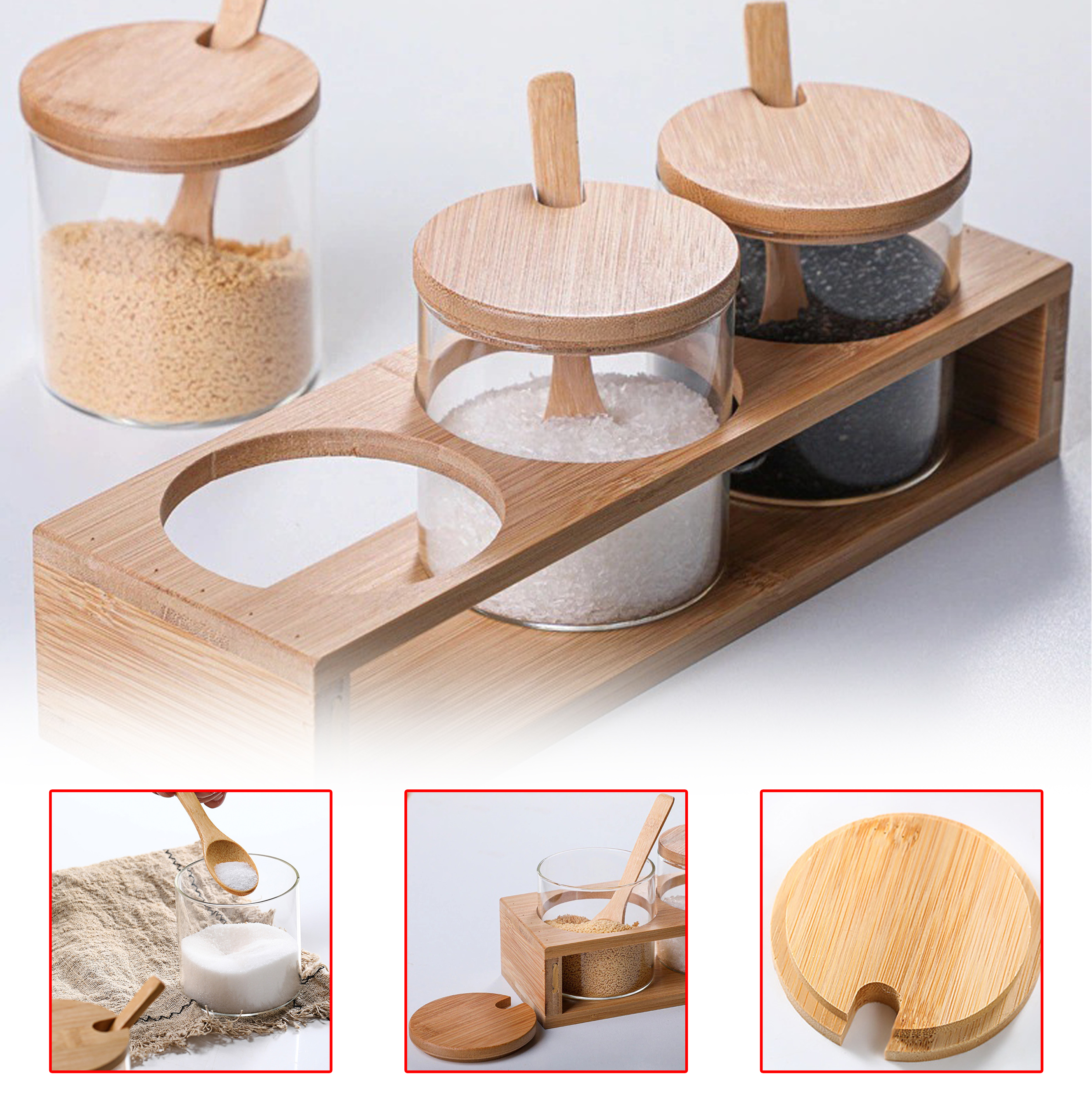 Kitchen 3-Piece Seasoning Containers