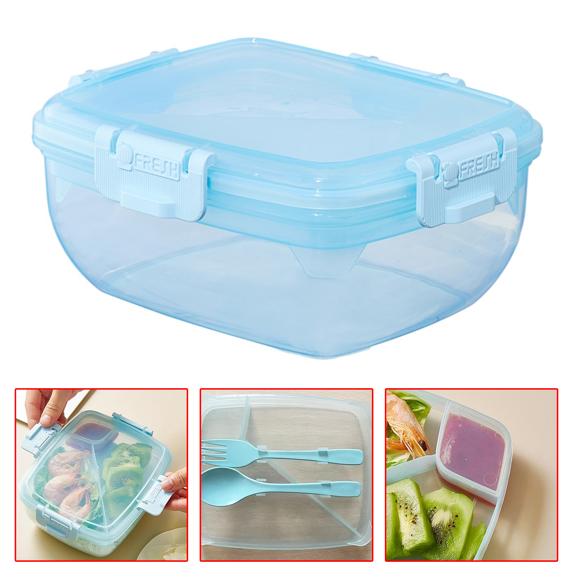 Light Blue Plastic Lunch Box