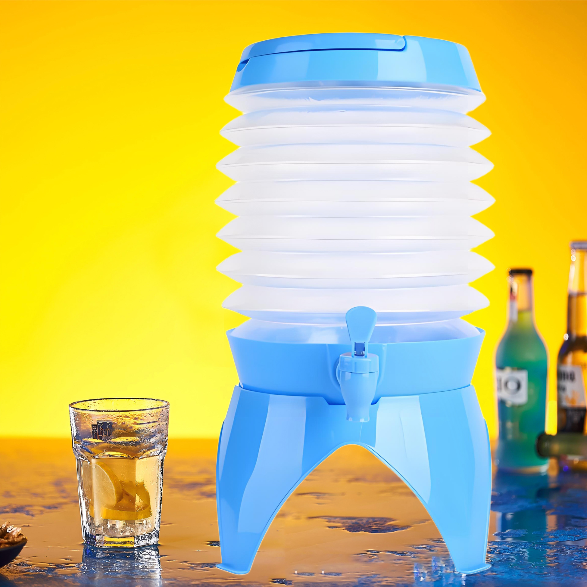 Collapsible Plastic Juice Dispenser Bucket