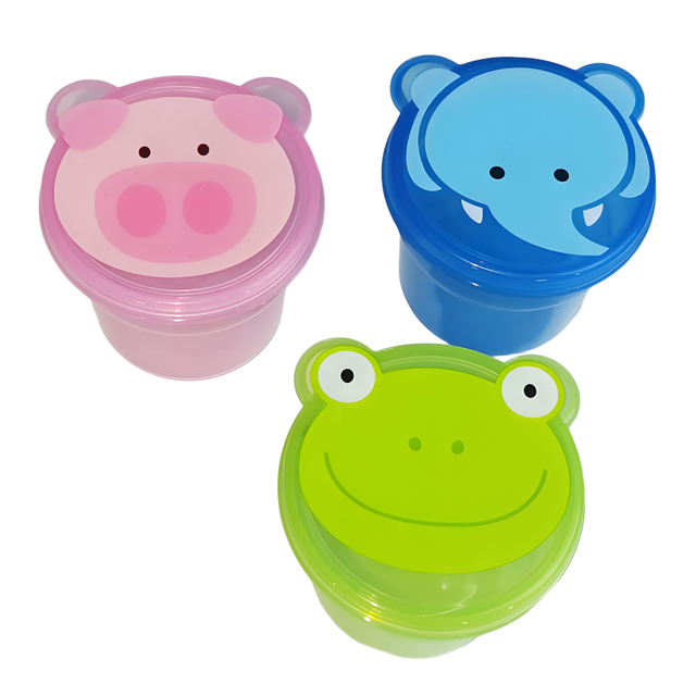 Plastic Food Storage Container with Adorable Animal Lid