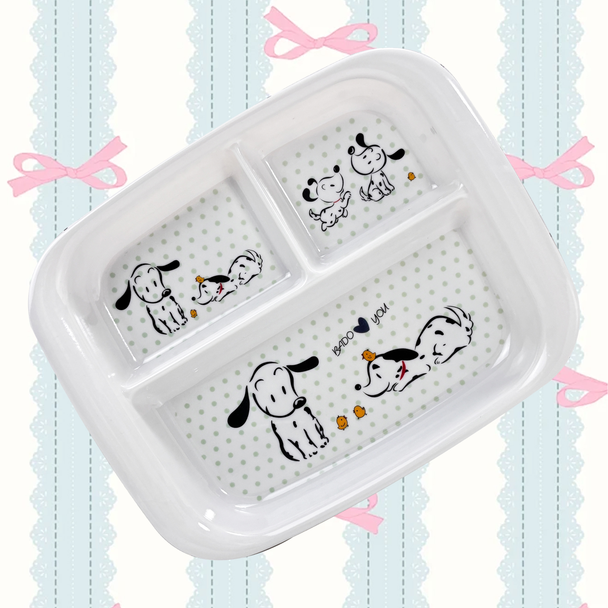 Kids' Melamine Divided Plate with Cute Cartoon Design
