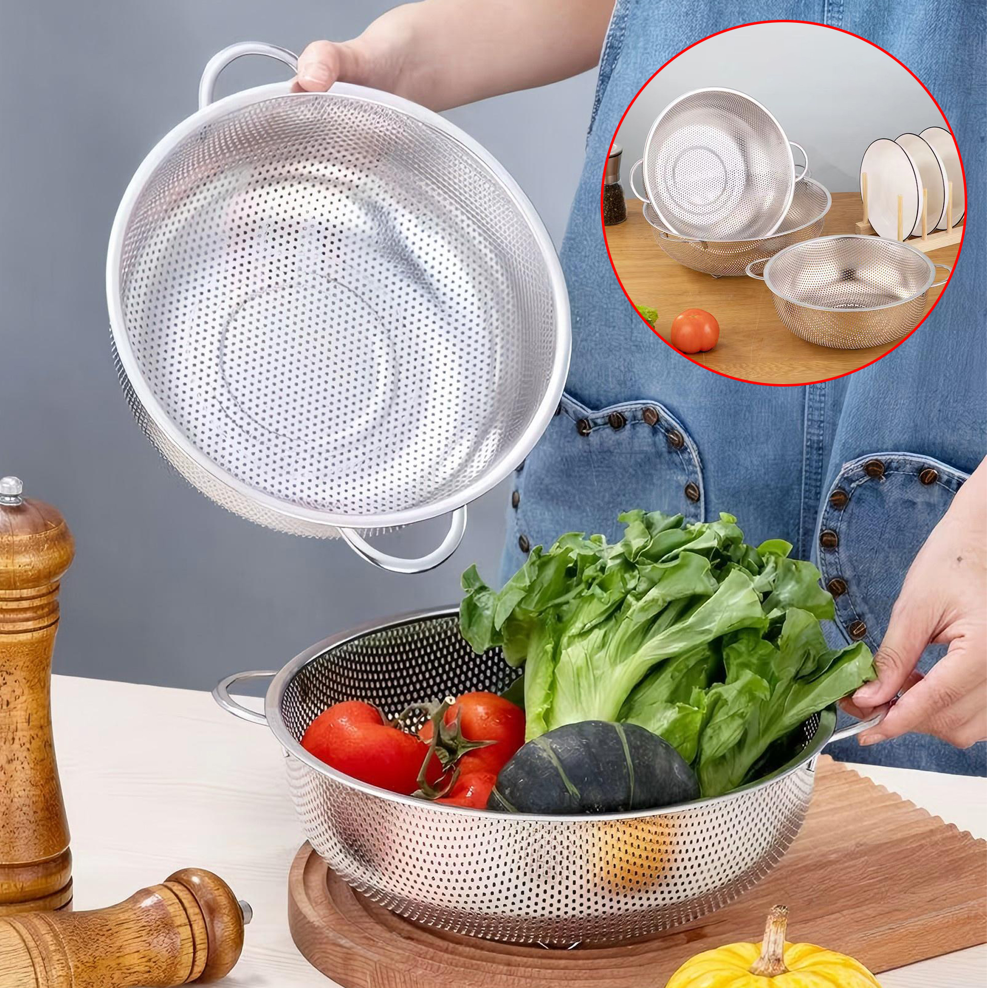 Stainless Steel Perforated Colander