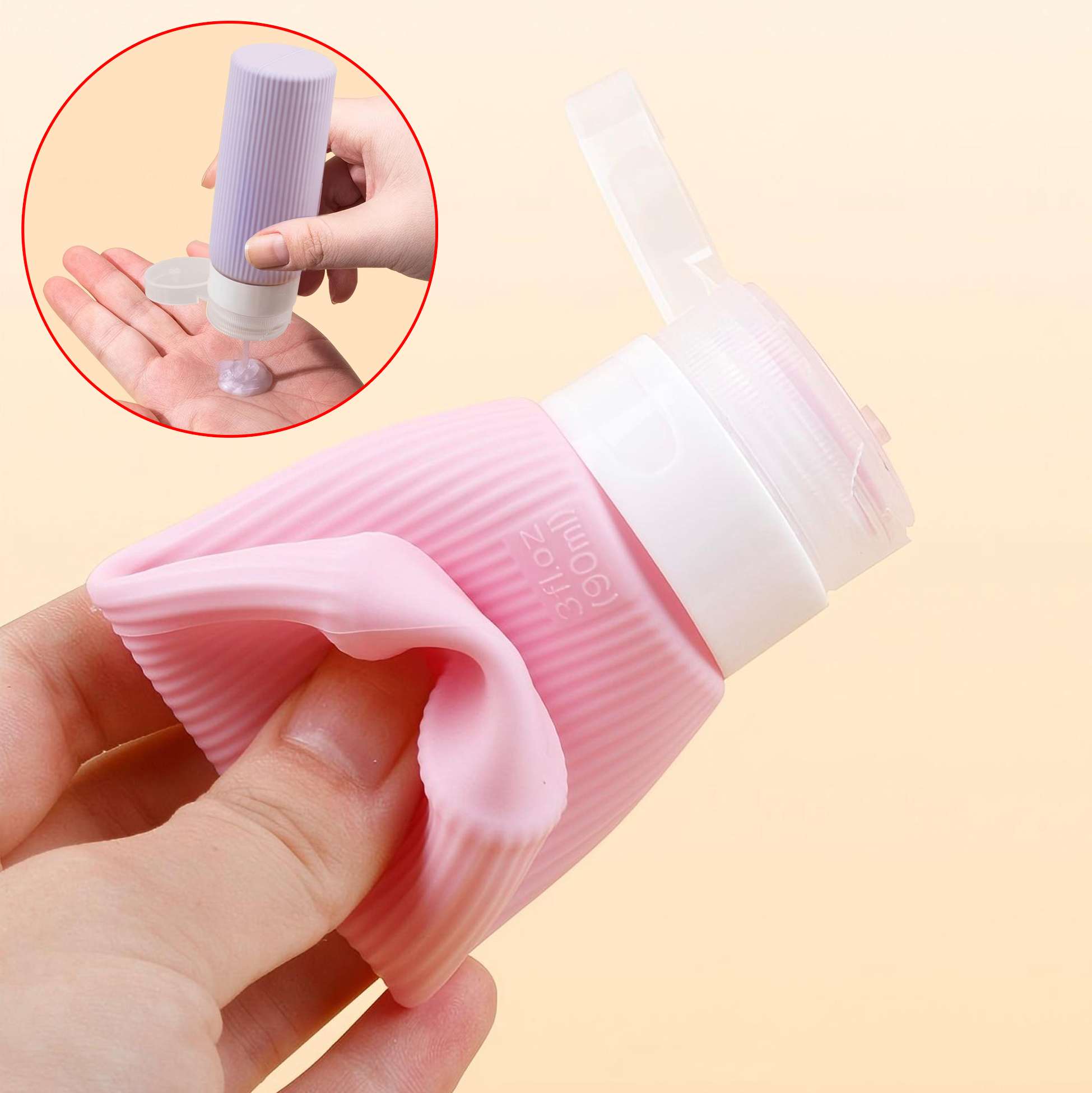 4 - Piece Set of 90ml Silicone Travel Bottles