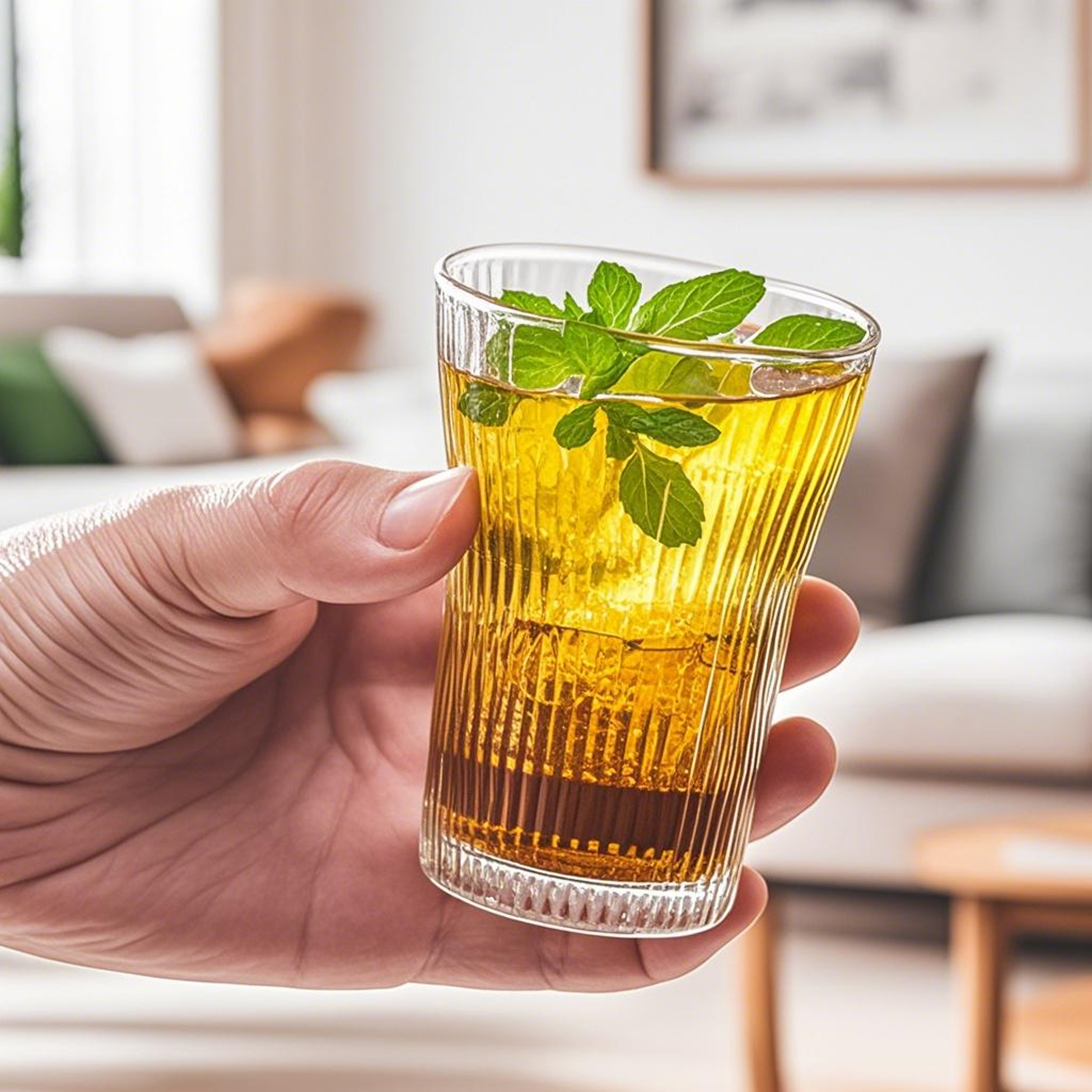 400ML Capacity Elegant Clear Striped Glass Water Cup