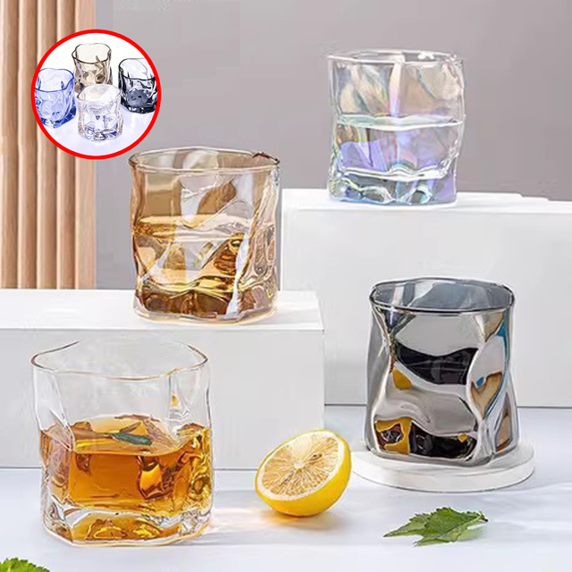 Unique Distorted - design Clear Glass Drinking Cup