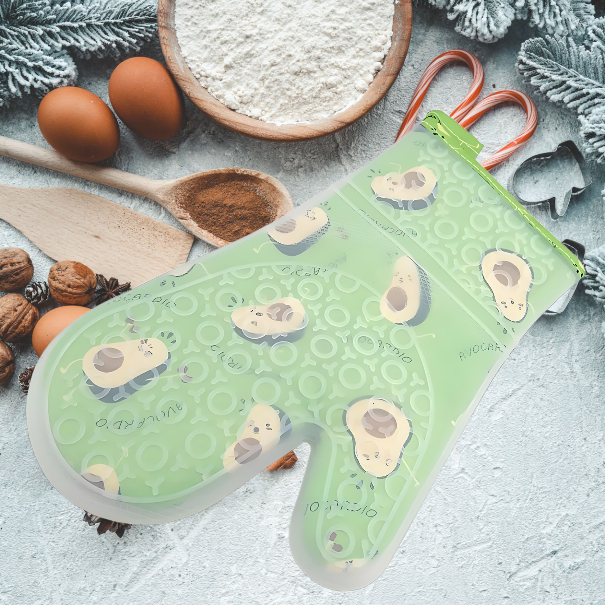 Avocado Themed Silicone Oven Mitt