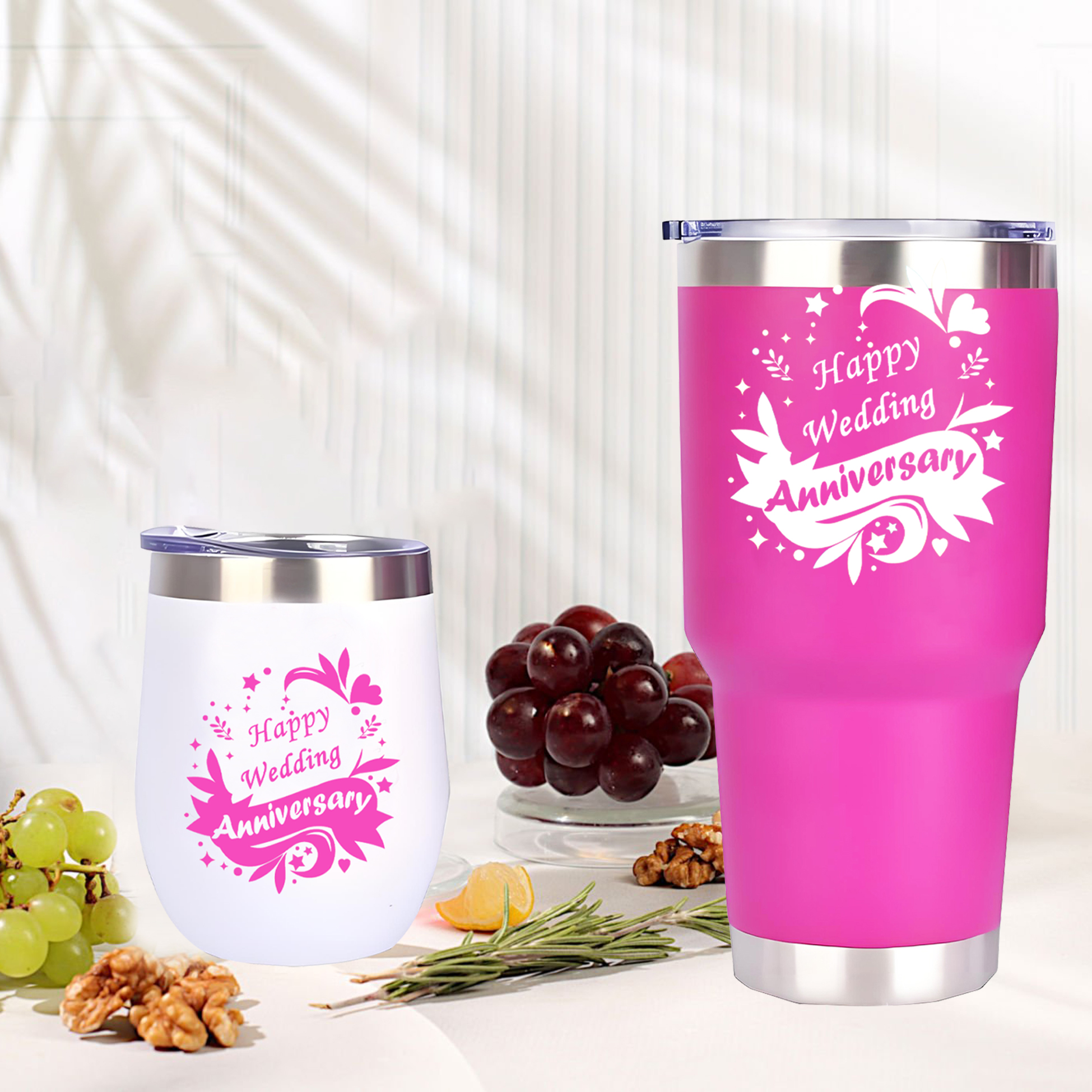 Pink Themed Stainless Steel Drinkware Set