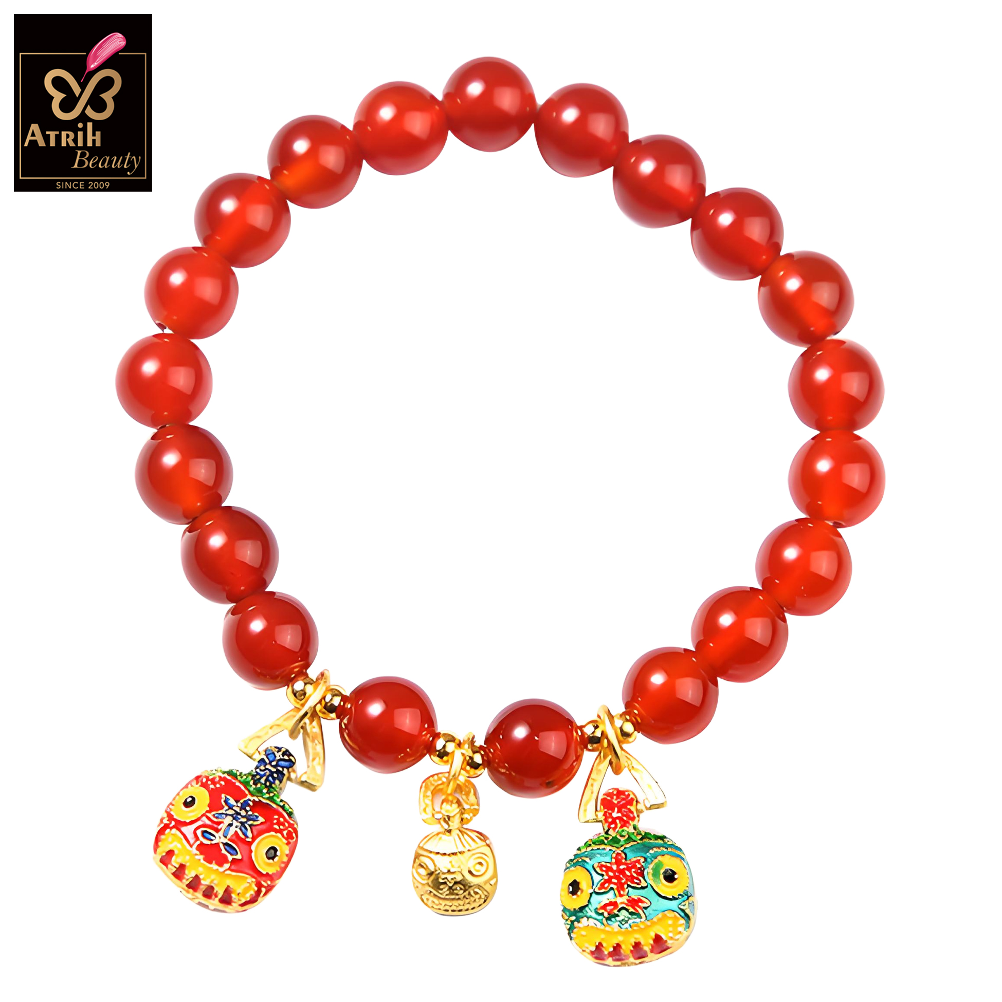 Red Agate Bead Bracelet