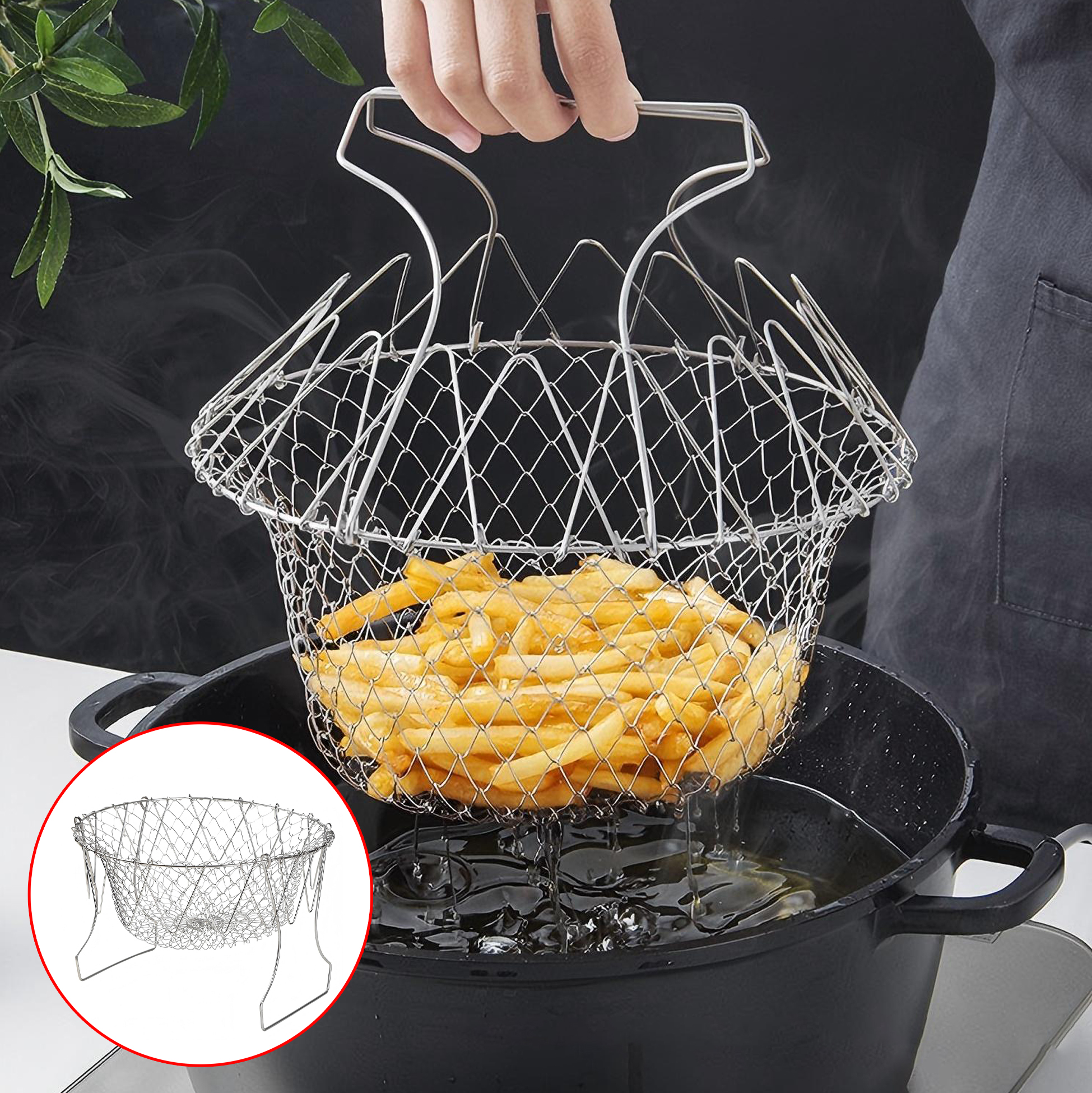 Stainless Steel Frying & Draining Basket