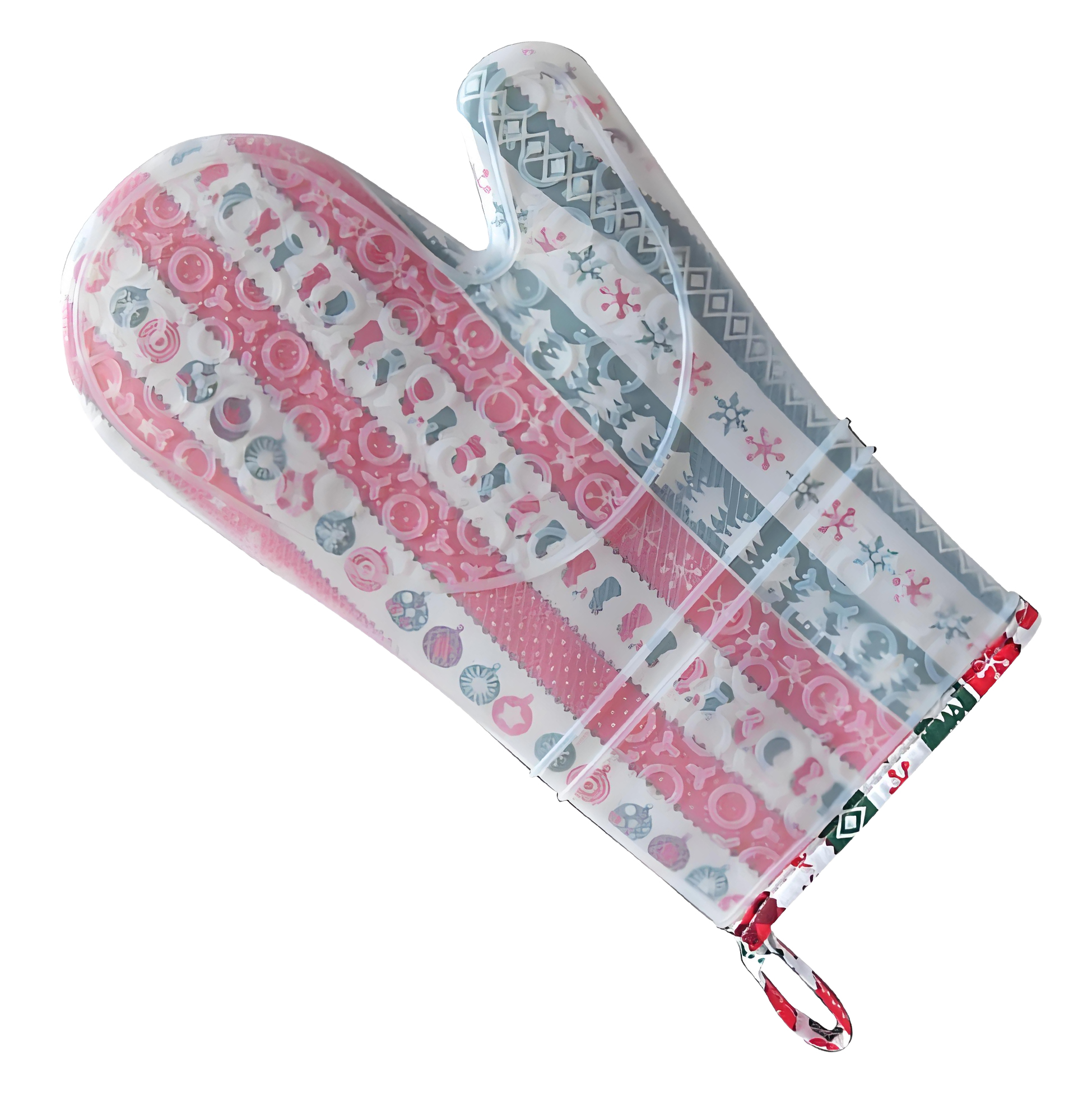 Festive Patterned Silicone Oven Mitt