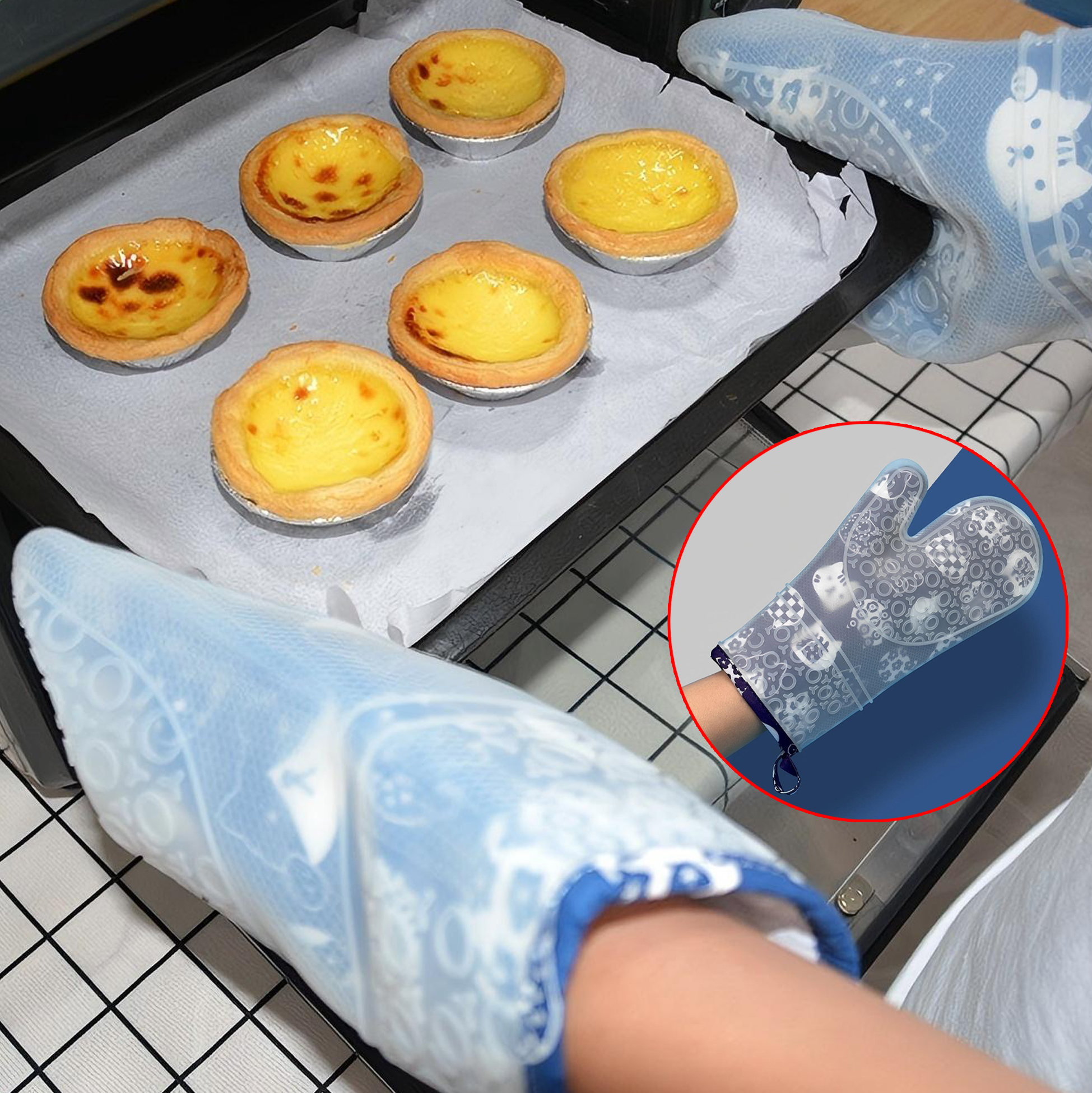 Cute Cartoon Printed Silicone Oven Mitt