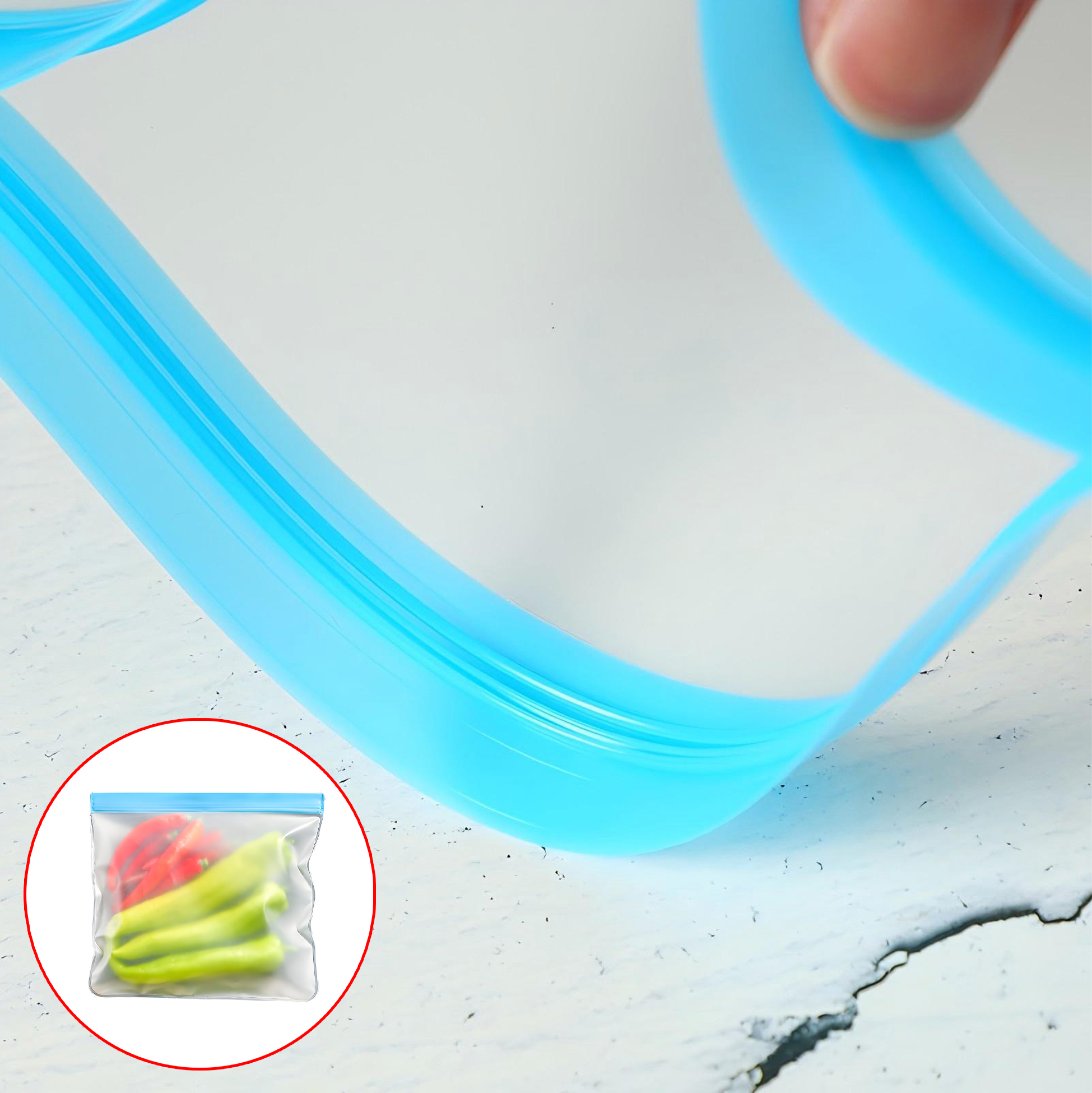 3 Piece Set of PEVA Food Storage Bags