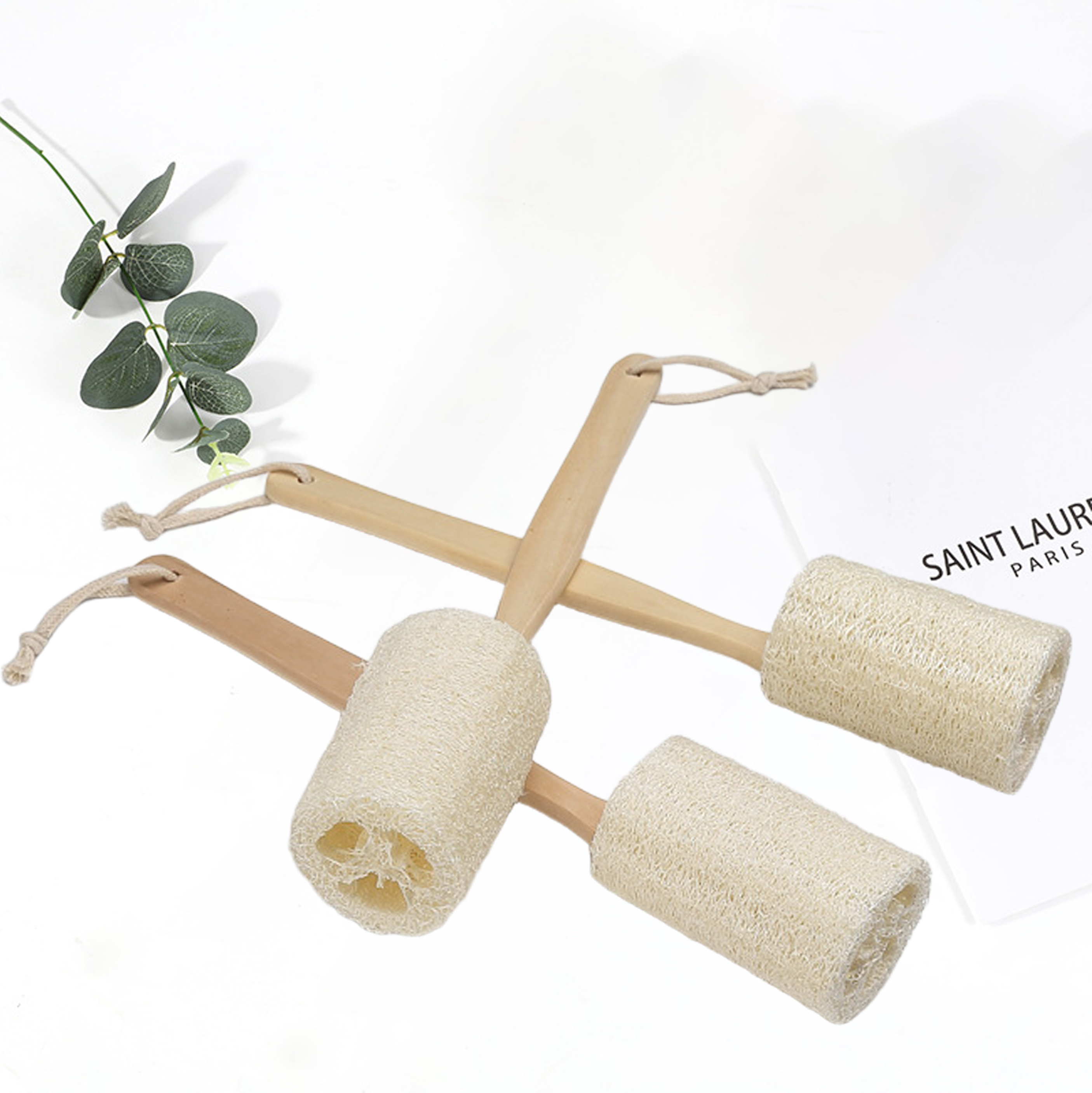 Wooden Handle Loofah Bath Sponge