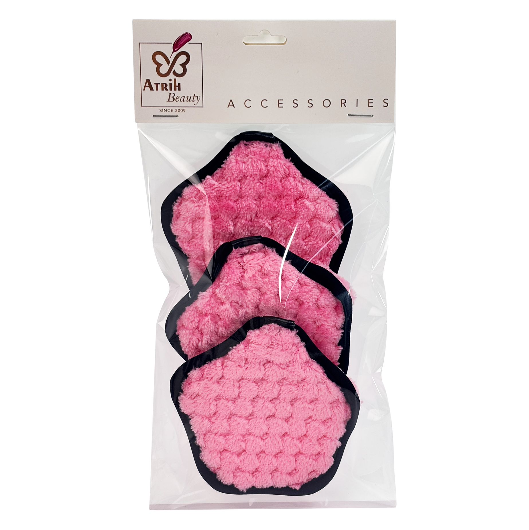 Set of 3 Flower-Shaped Plush Facial Cleansing Pad