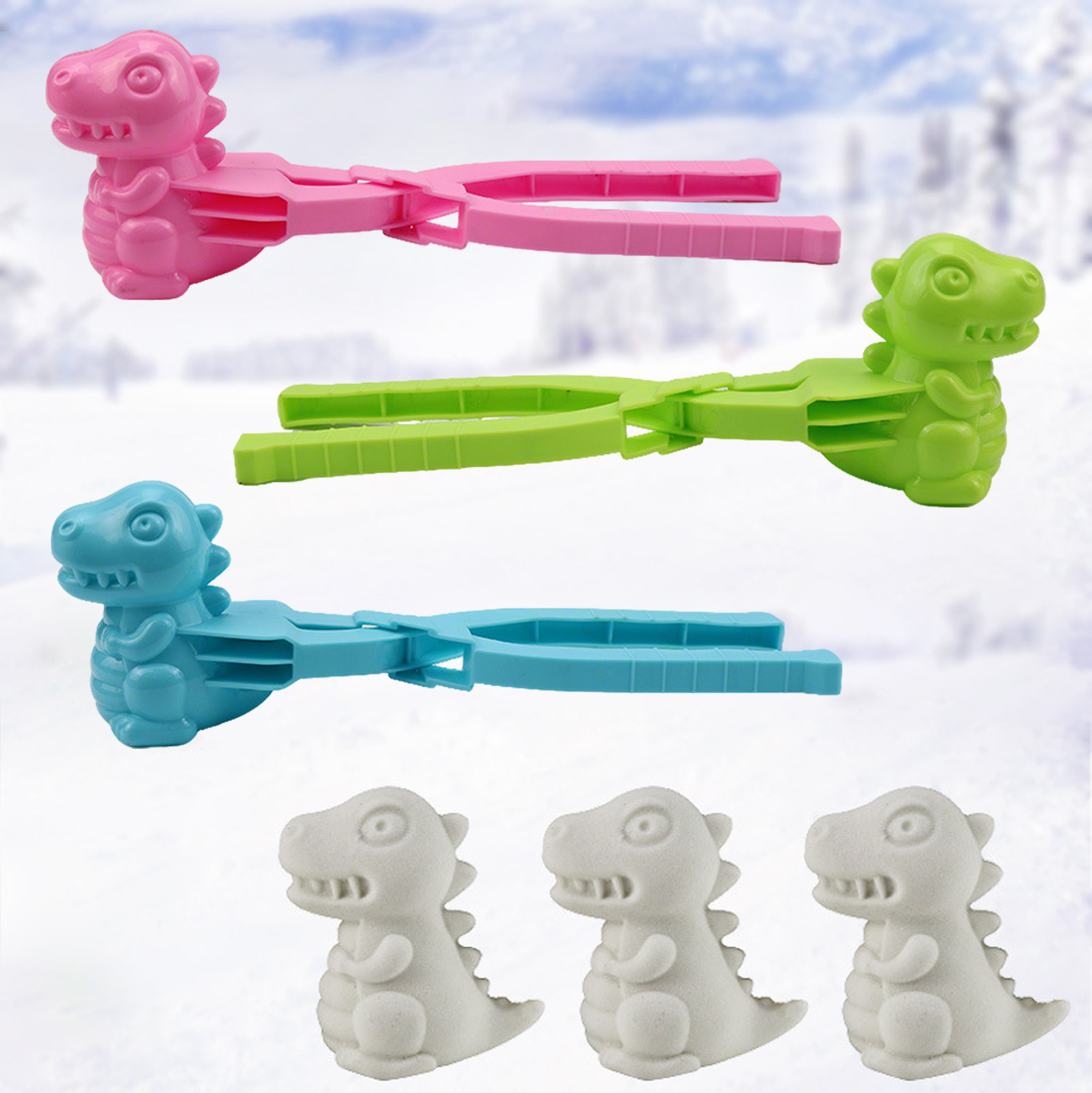 Dinosaur-Shaped Snowball Clip