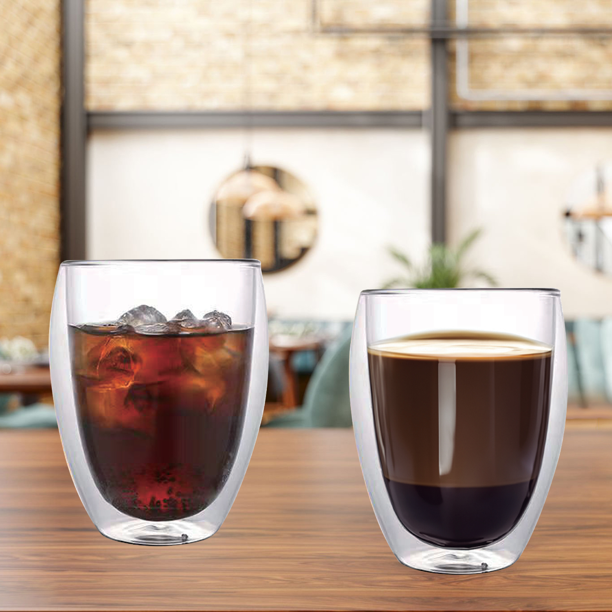 Double Walled Insulated Clear Glass Tumbler