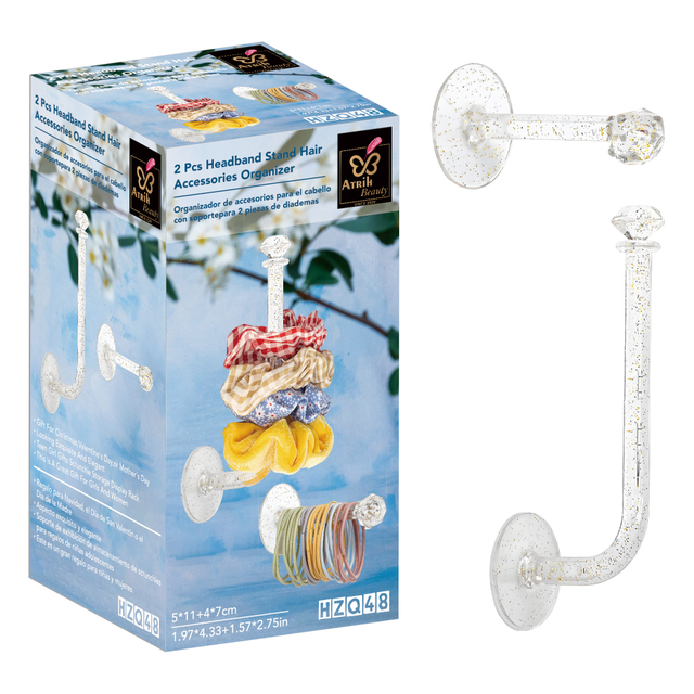 Glitter Clear Acrylic Hair Accessory Organizer Set