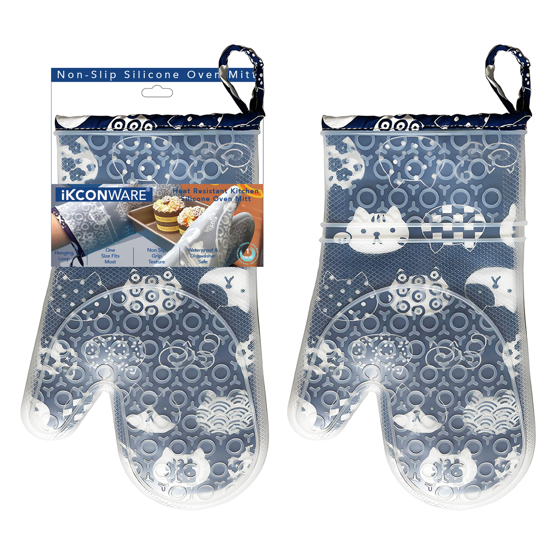 Cute Cartoon Printed Silicone Oven Mitt