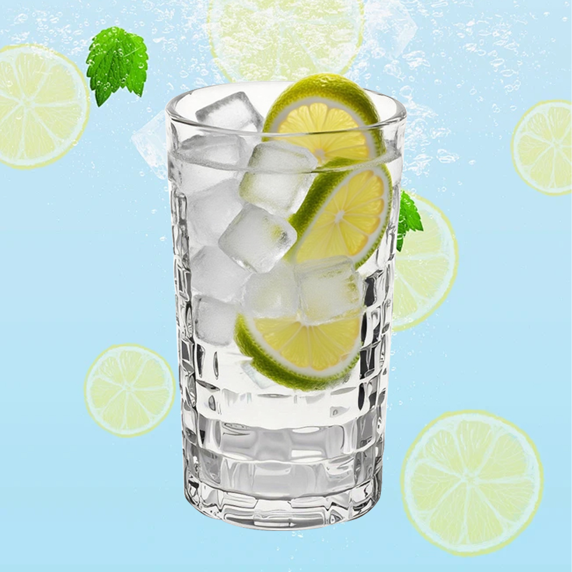 Textured Clear Glass Tumbler Set (6 - Piece)