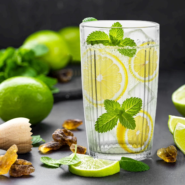 6-Piece Ribbed Glass Tumbler Set