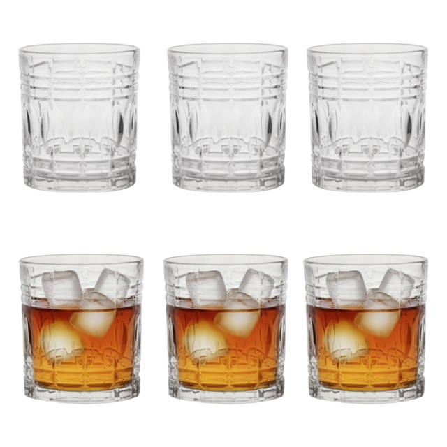 6-Piece Ribbed Whiskey Glass Set