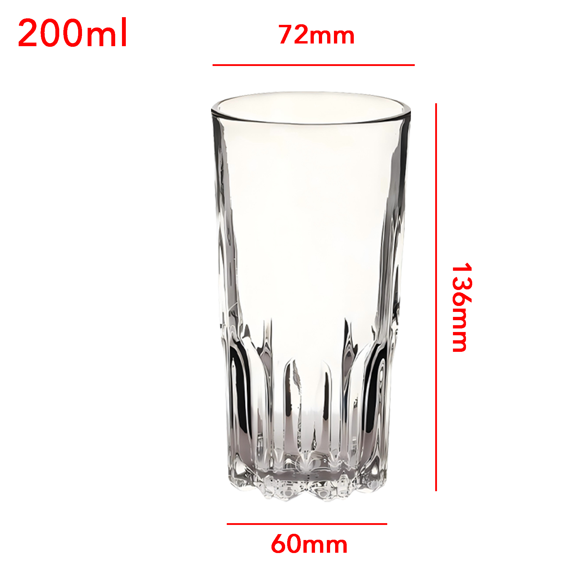 Set of 6 Crystal-like Drinking Glasses