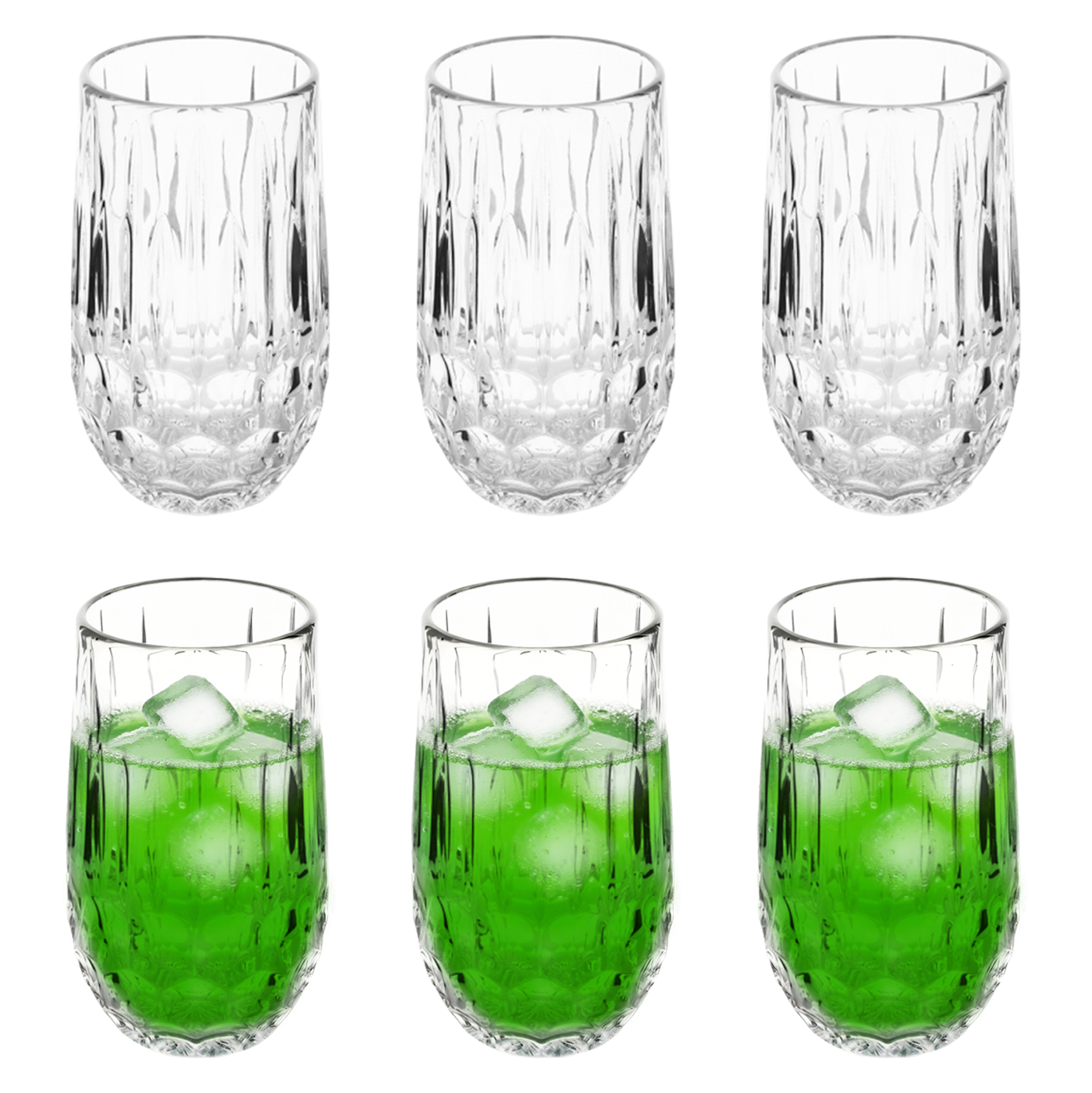 6-Piece Textured Crystal-Clear Tumbler Set