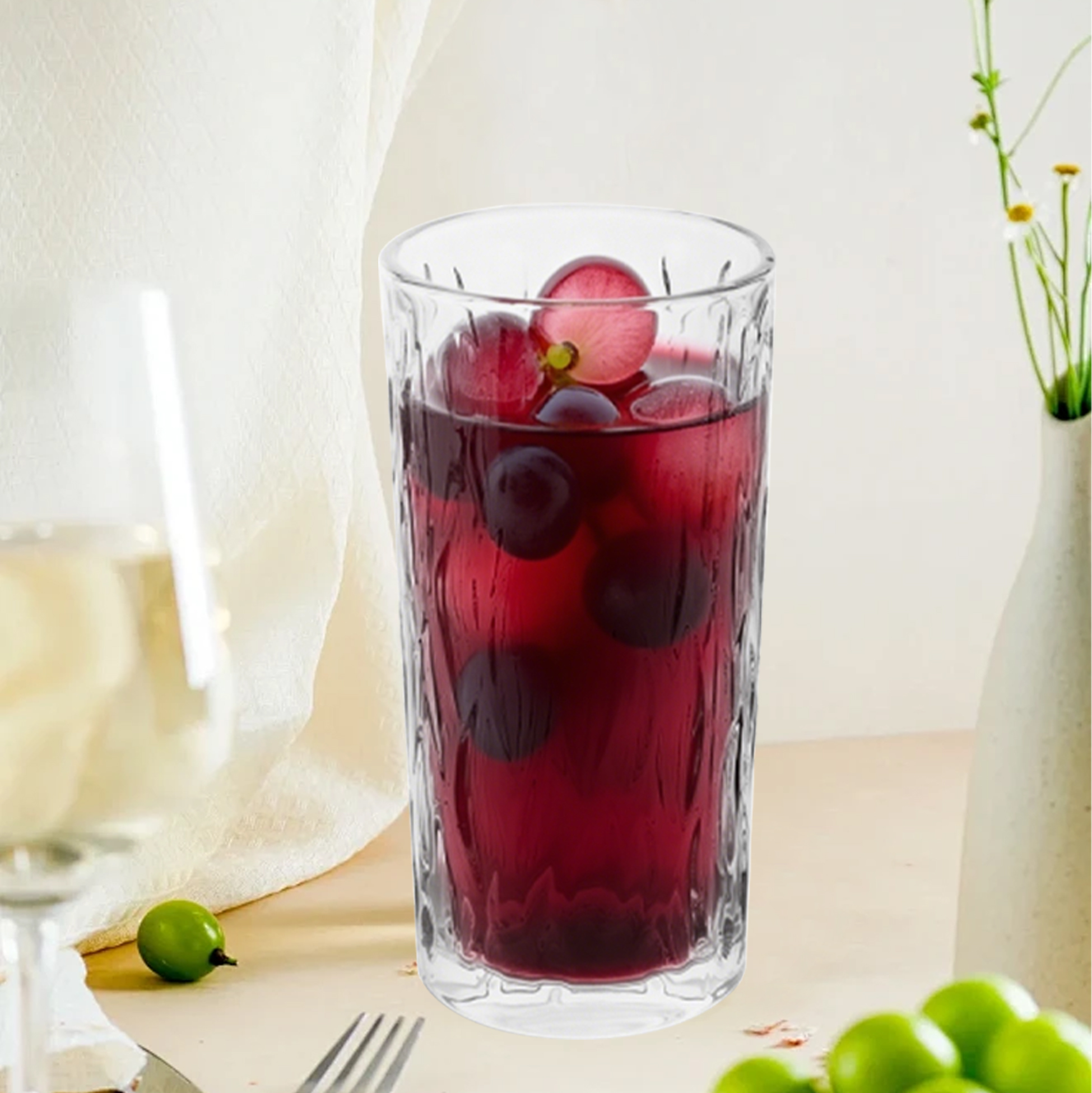 6-Piece Textured Highball Glass Set