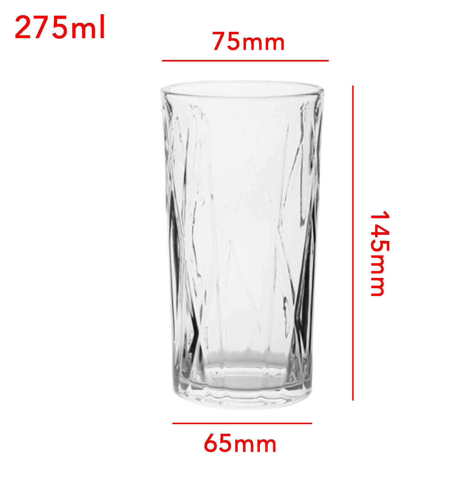 6-Piece Diagonal-Cut Highball Glass Set
