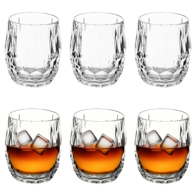 6-Piece Faceted Whiskey Glass Set