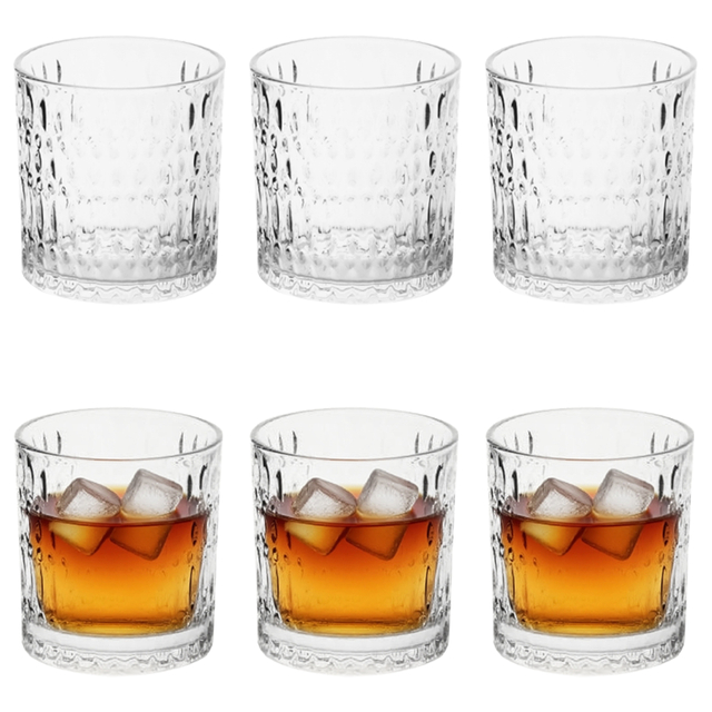 6-Piece Hammered Whiskey Glass Set