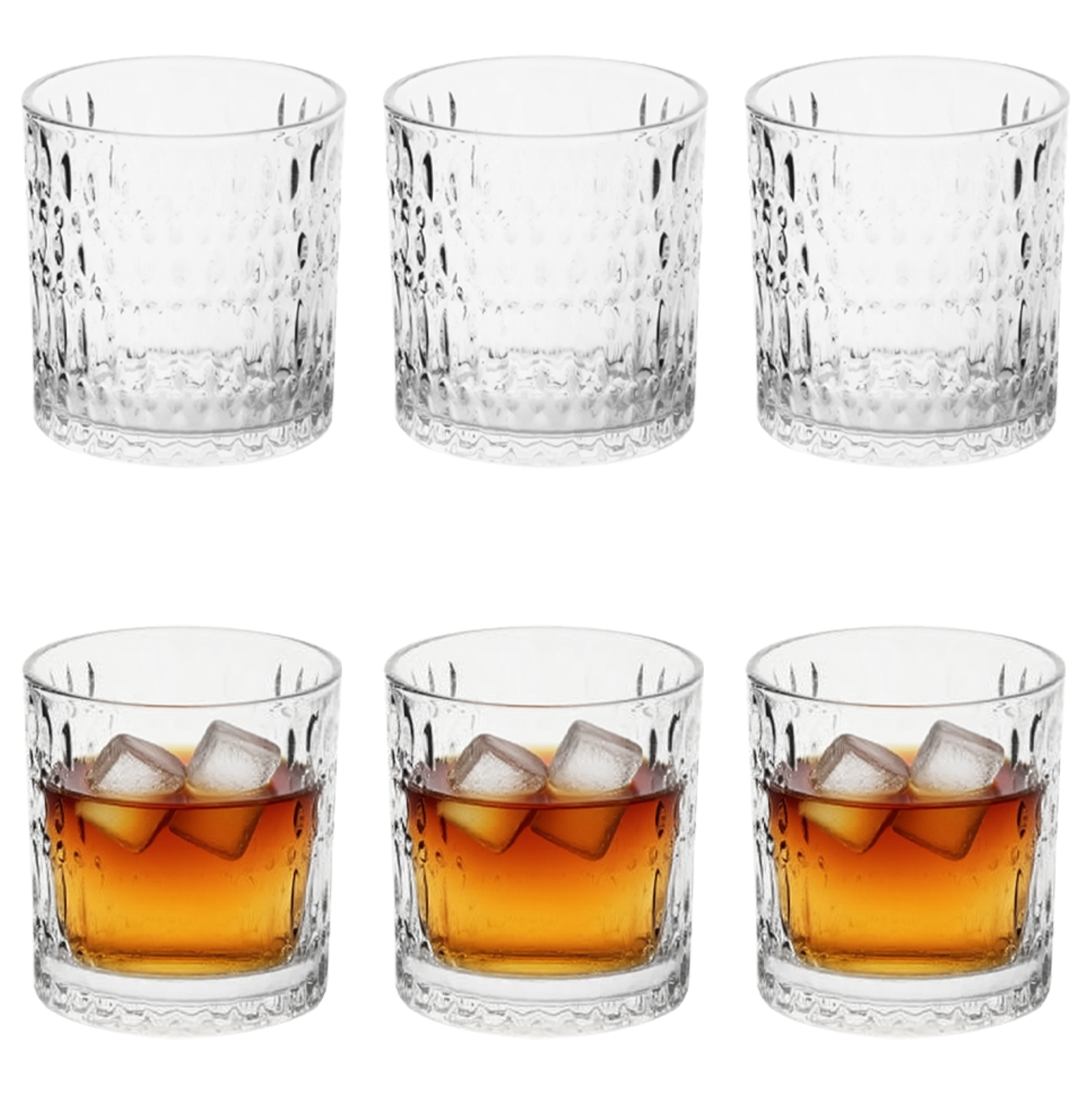 6-Piece Hammered Whiskey Glass Set