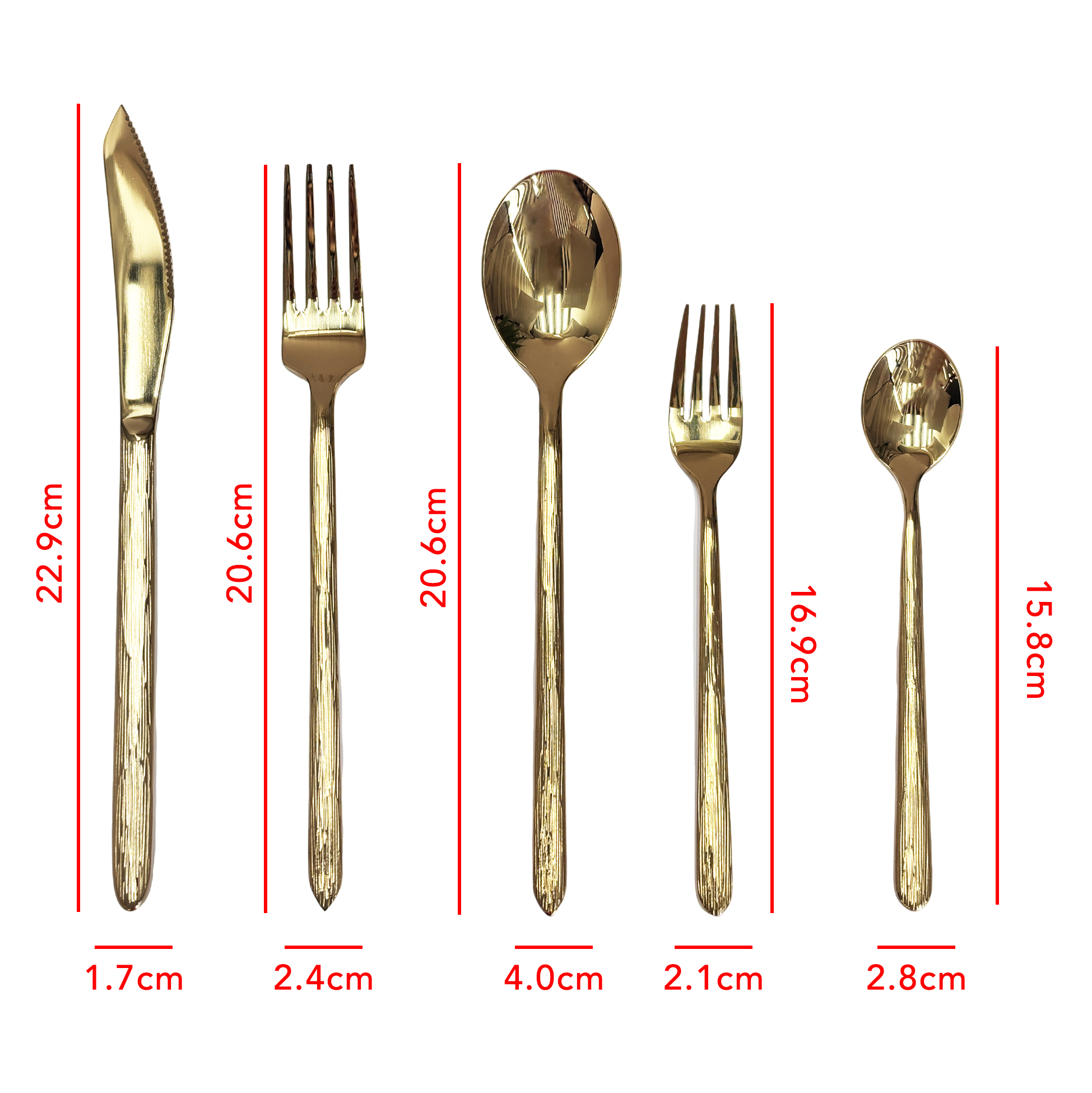 20-Piece Gold-Textured Cutlery Set