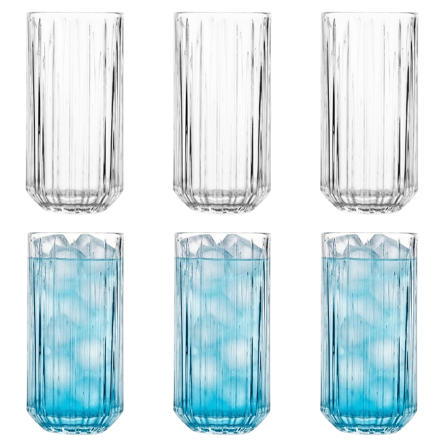 6-Piece Ribbed Highball Glass Set