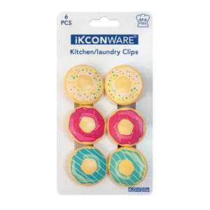 Donut-Shaped Plastic Clip Set of 6