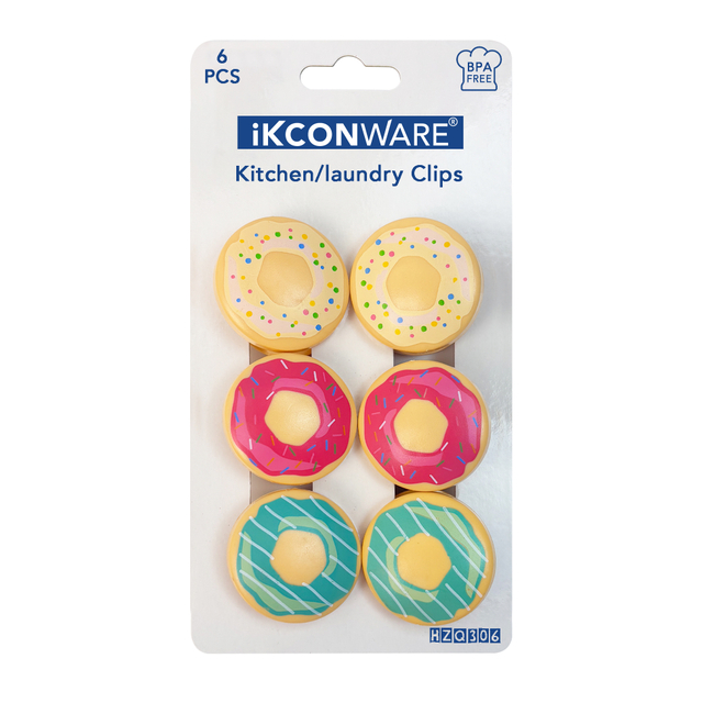 Donut-Shaped Plastic Clip Set of 6