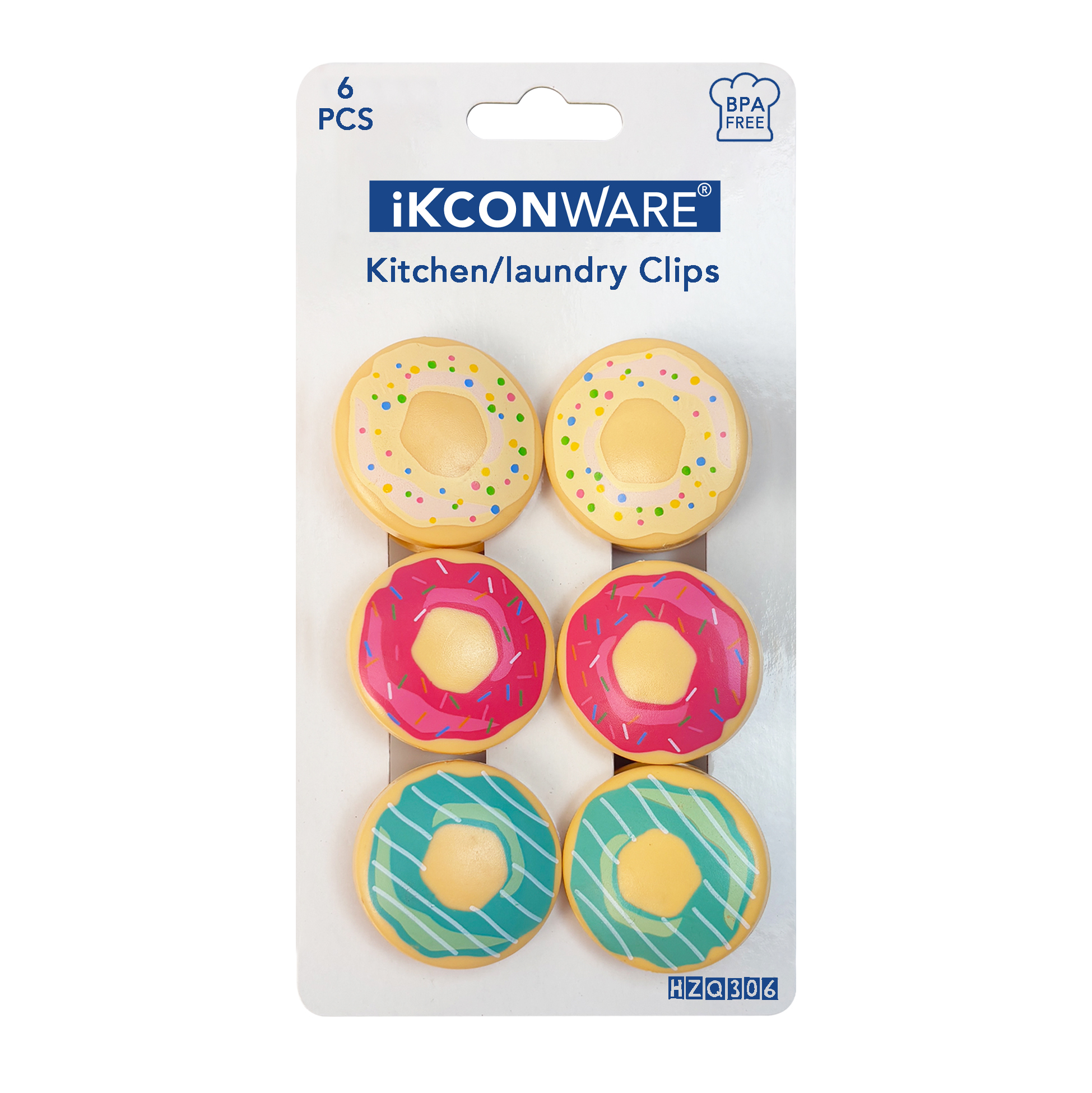 Donut-Shaped Plastic Clip Set of 6