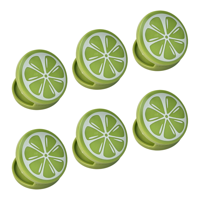 Lime-Pattern Plastic Clip Set of 6