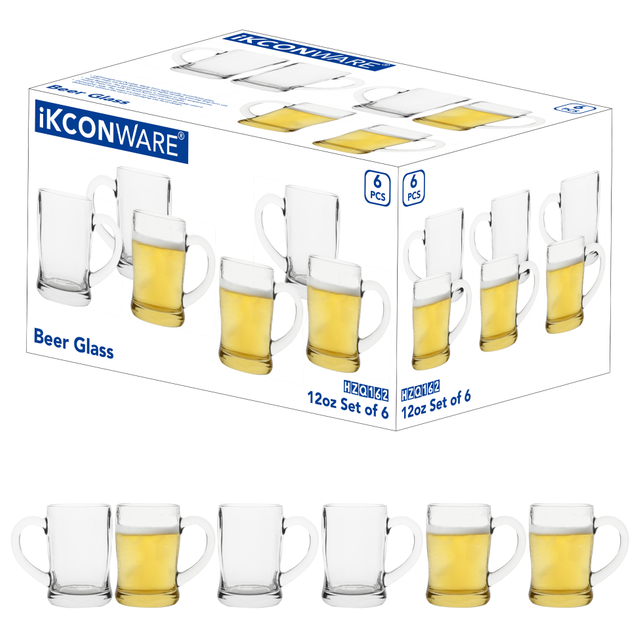 6-Piece Classic Handle Beer Mug Set
