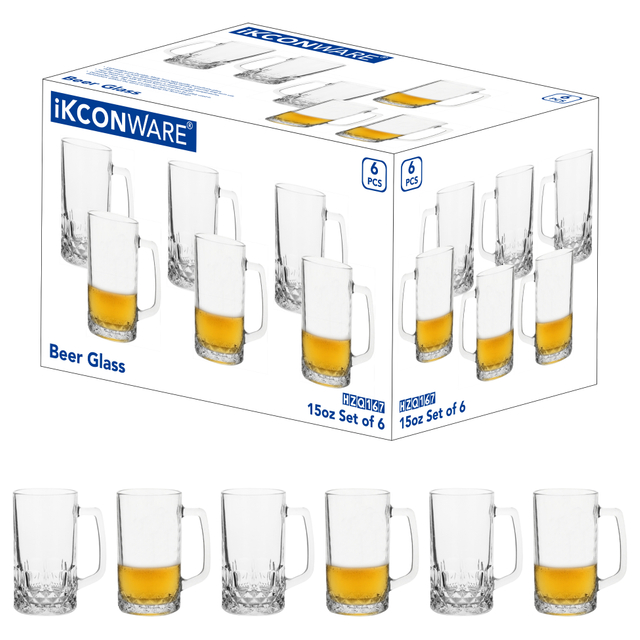 6-Piece Textured - Base Beer Mug Set
