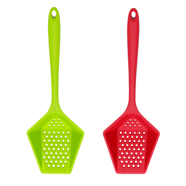 Silicone Colander Spoon with Hole Handle