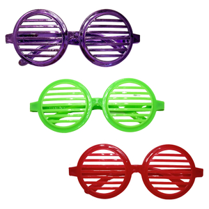 Colorful Slotted Round Party Glasses Set