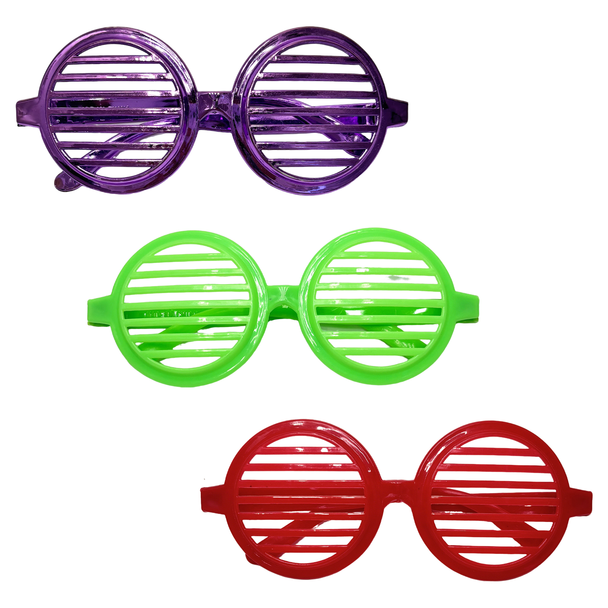 Colorful Slotted Round Party Glasses Set