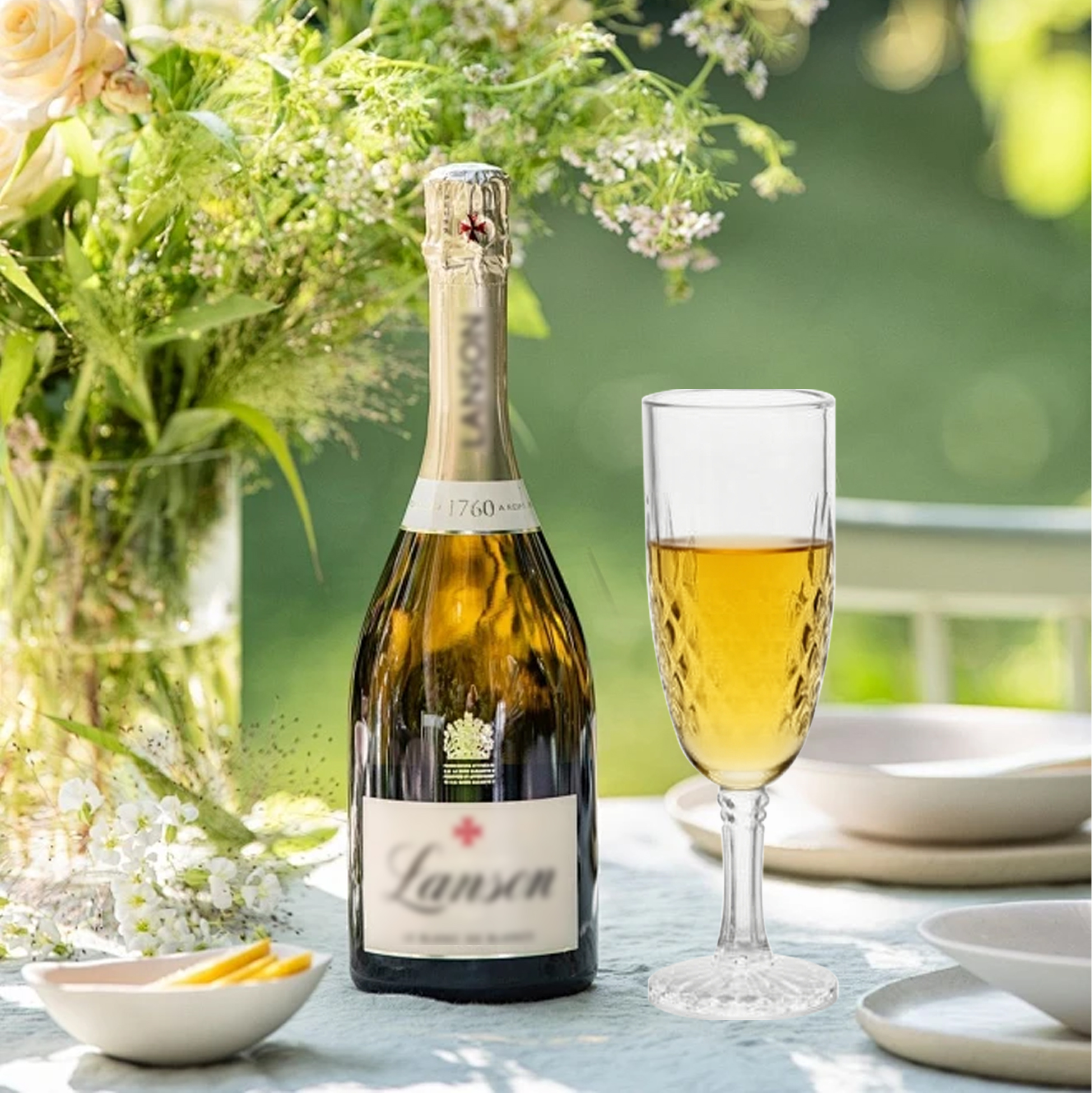 6-Piece Crystal-Patterned Champagne Flute Set